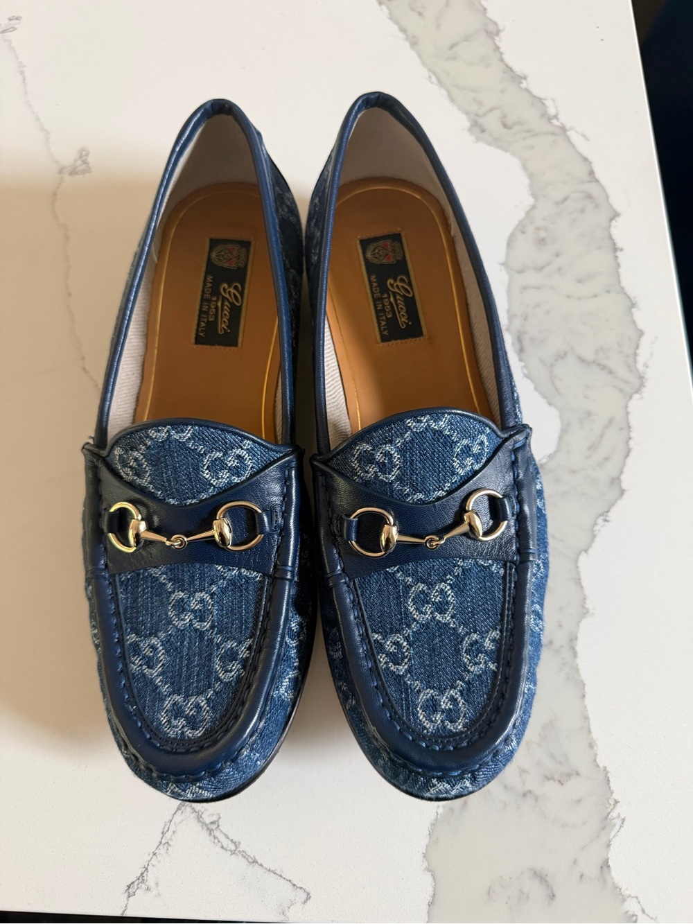 Gucci 1953 Horsebit GG Denim Loafers Navy Blue Leather EU 40 US 10, EUC, box inc - Picture 10 of 10